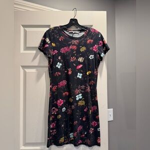 Pam & Gela Black Dress with Floral Accents